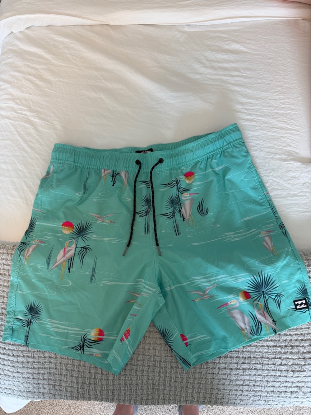 Billabong Men’s Teal Pelican Print Swim Board Shorts